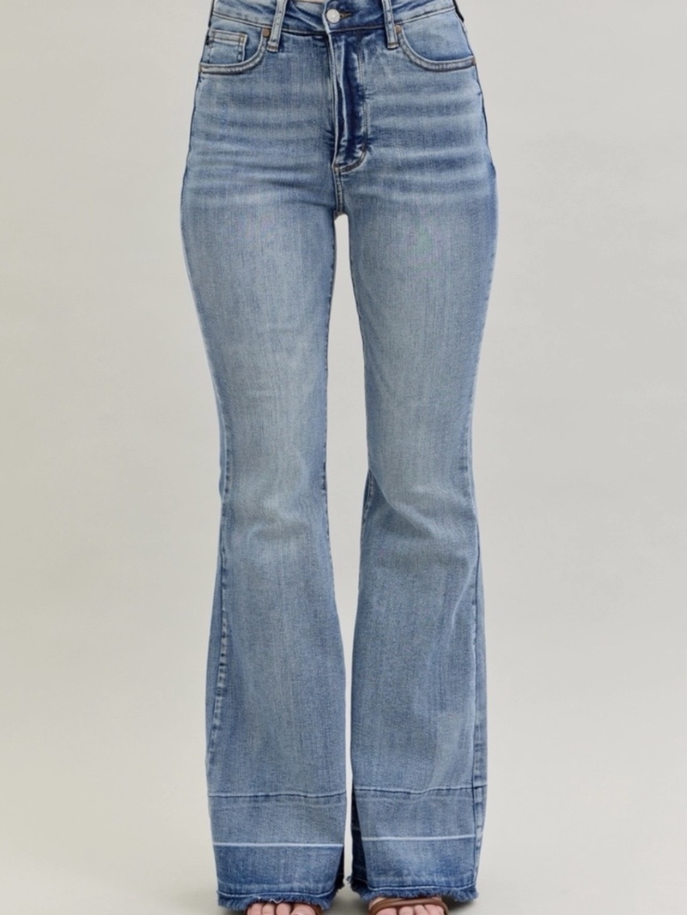Judy Blue High Waist Tummy Control Released Hem Flare Jeans